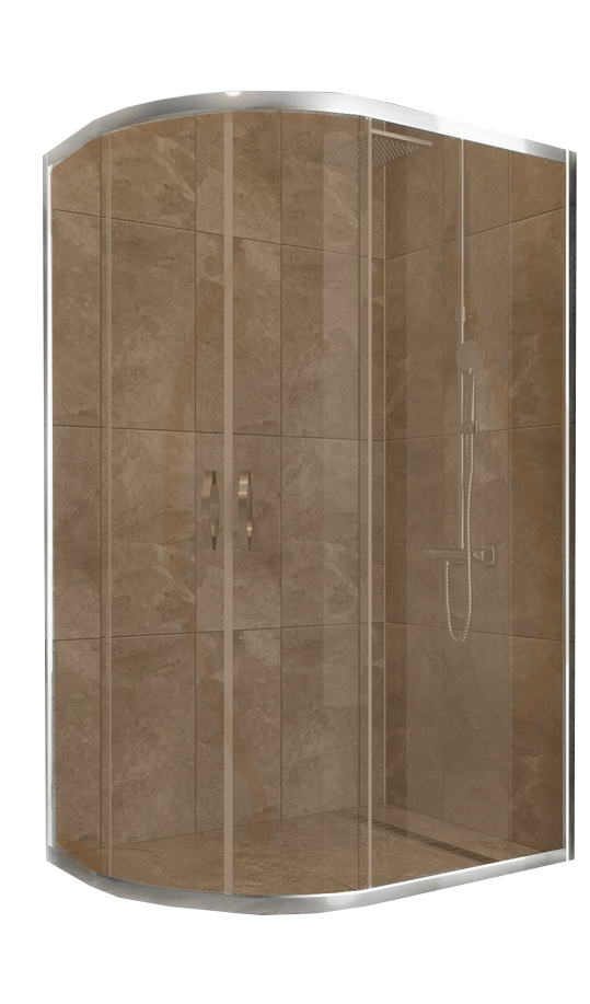 Tus paravan 80x120 AQUANIL - Daniel (hrom, 6mm, asimetricna)