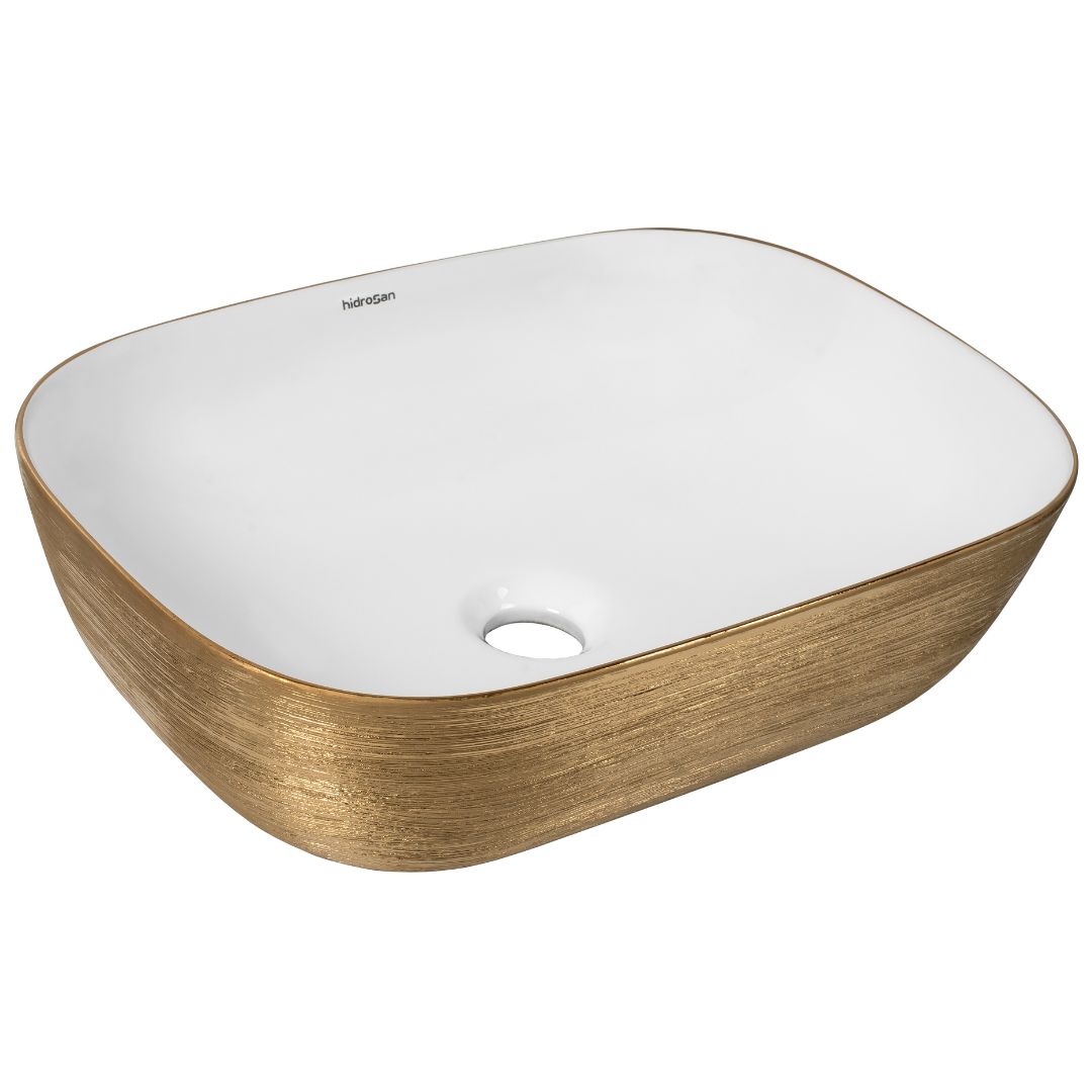 Umivaonik umetnicki 455*320*135 HIDROSAN [WK-GD155C - Gold-White]