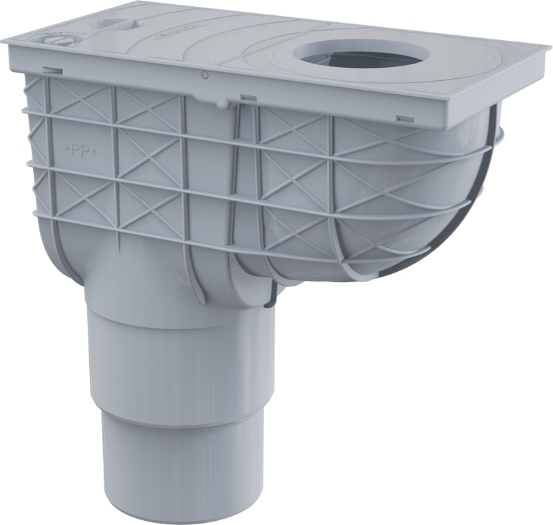 Pvc slivnik za oluke fi110 vertikalni, sivi ALCA [AGV4S]