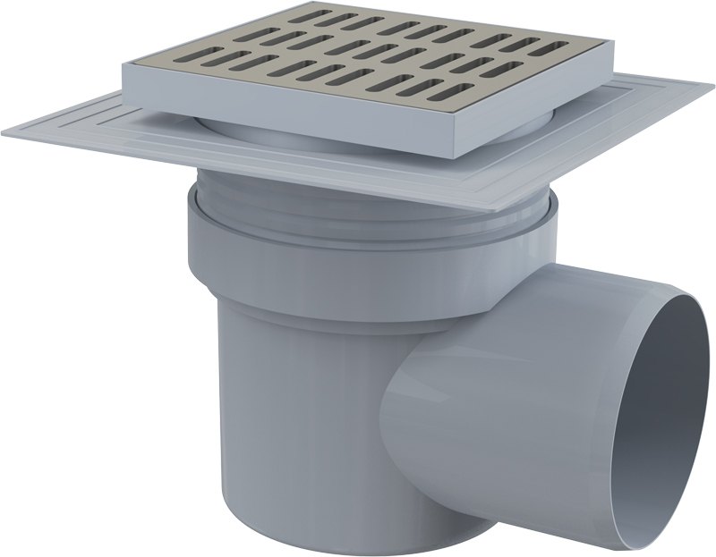 Pvc slivnik f110 horizontalni, 15x15, mokri sifon ALCA [APV12]