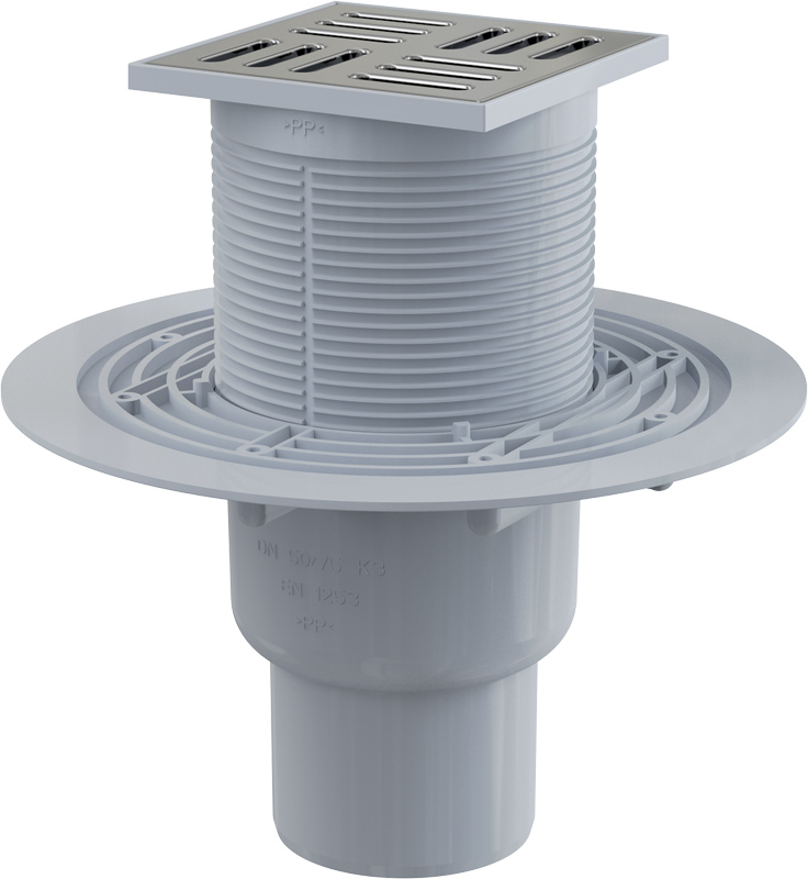 Pvc slivnik f75/50 vertikalni, 10x10, mokri sifon ALCA [APV201]