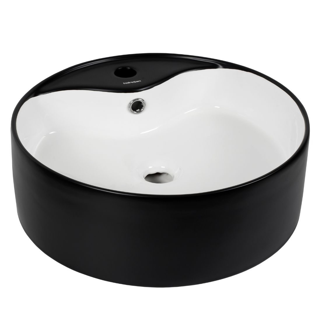 Umivaonik umetnicki W1107A Black-White 460*460*145 HIDROSAN