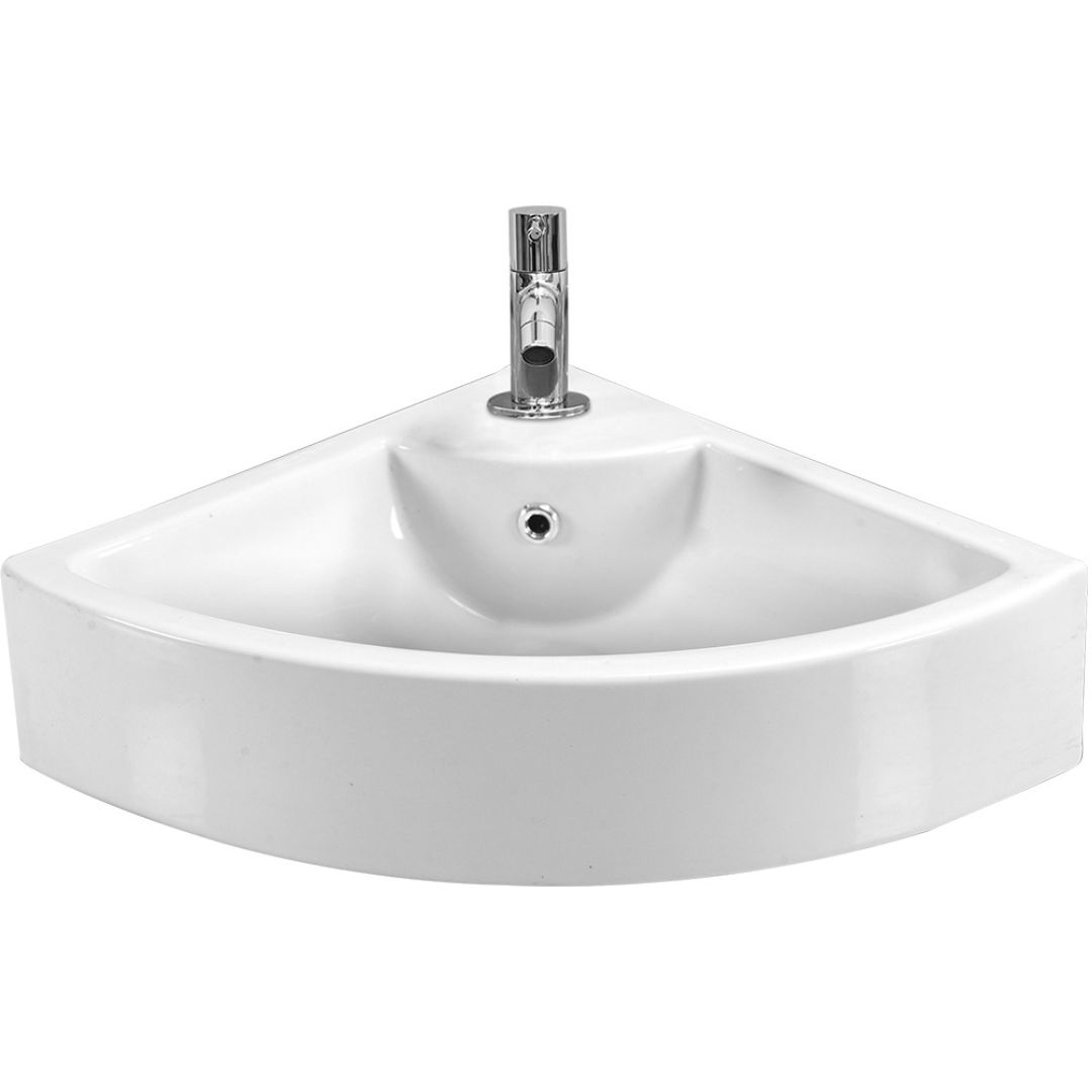 Umivaonik umetnicki ugaoni 410*560*155 HIDROSAN  [6003] [bela, sjaj]